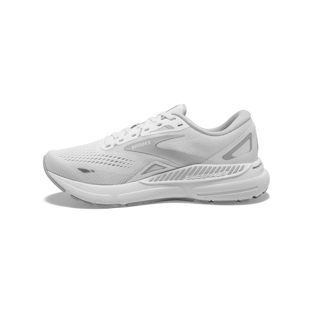 A pair of womens Brooks Adrenaline GTS 23 running shoes isolated on a white background.