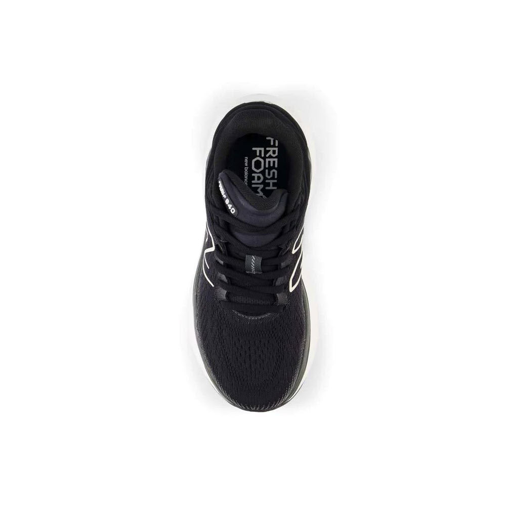 A single black New Balance Fresh Foam X 840v1 running shoe viewed from above on a white background, featuring a synthetic upper.