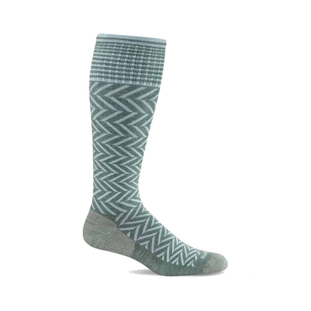 A single SOCKWELL CHEVRON 15-20 MMHG compression sock displayed upright against a white background.
