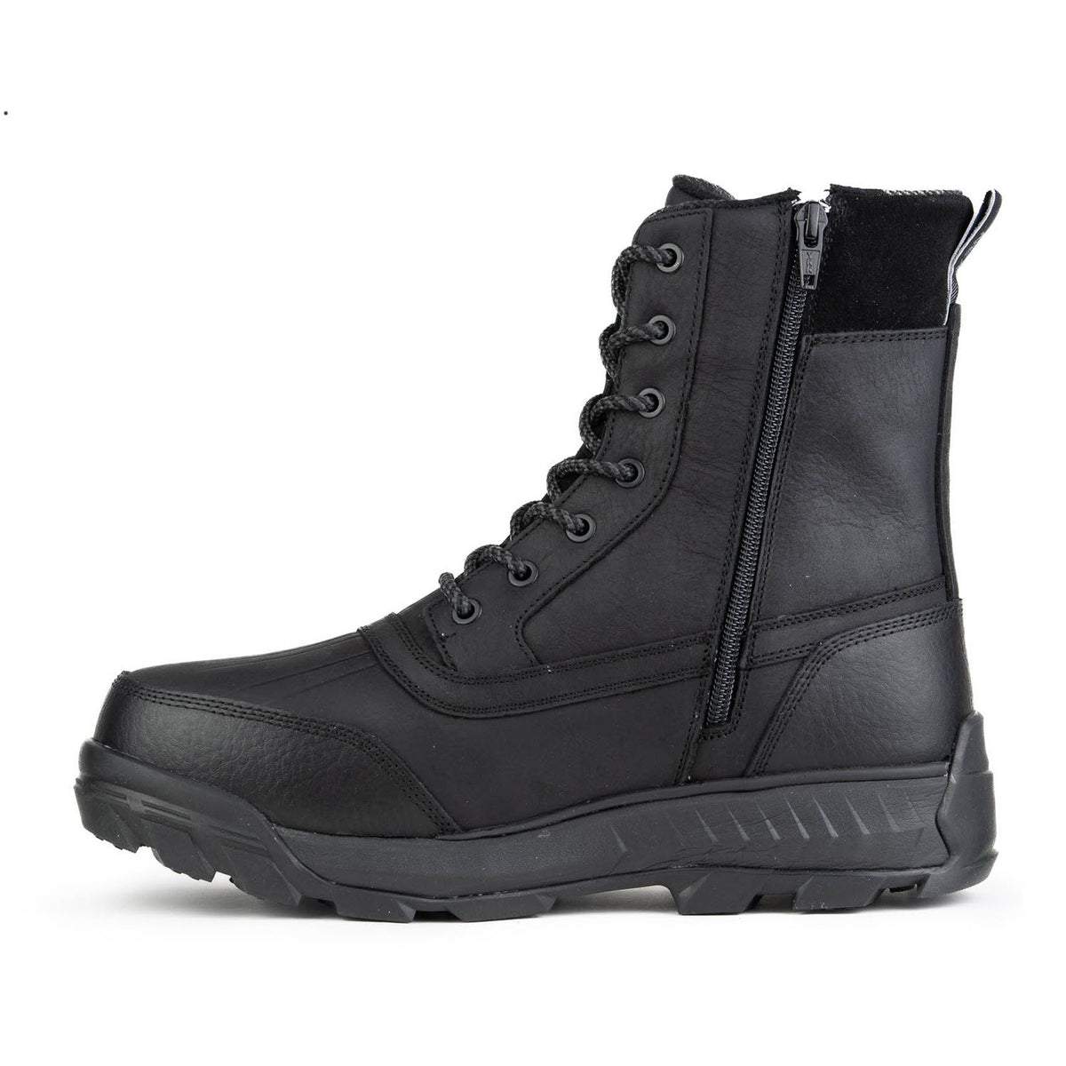 NEWGRIP ICE MONT BLANC 3.0 BLACK - MENS tactical boot with waterproof uppers and a side zipper, isolated on a white background.