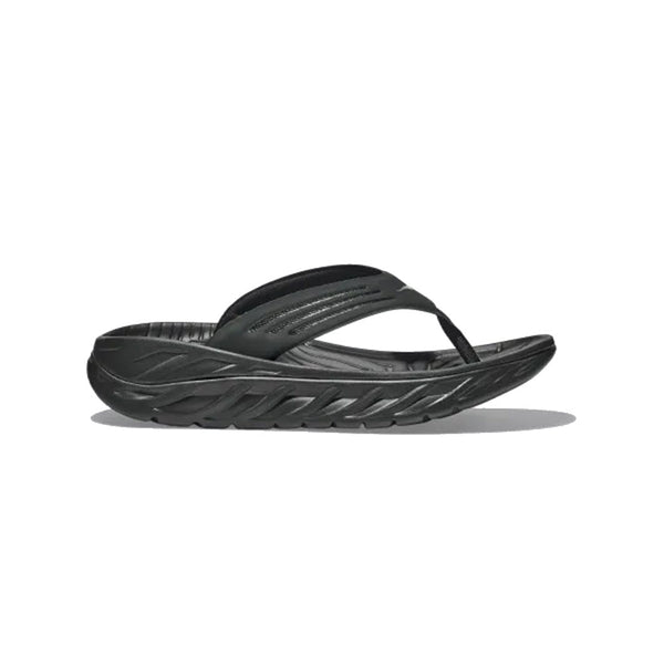 HOKA ORA RECOVERY FLIP BLACK/DARK GULL GRAY - MEN - Lamey Wellehan