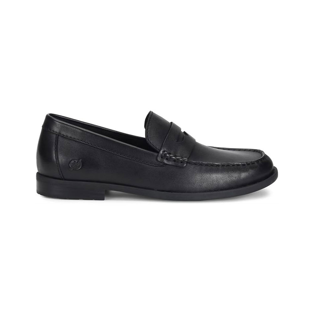 A Born Matthew Slip On Penny Loafer Black - Mens with a penny keeper strap, displayed on a white background.