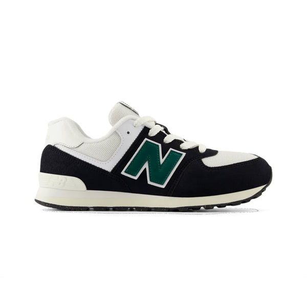 NEW BALANCE 574 BLACK/MARSH GREEN - KIDS - Lamey Wellehan Shoes