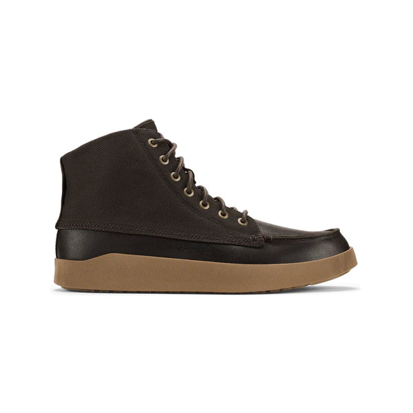 OLUKAI MOLINA WATERPROOF LEATHER CANVAS CHUKKA BOOT DARK WOOD