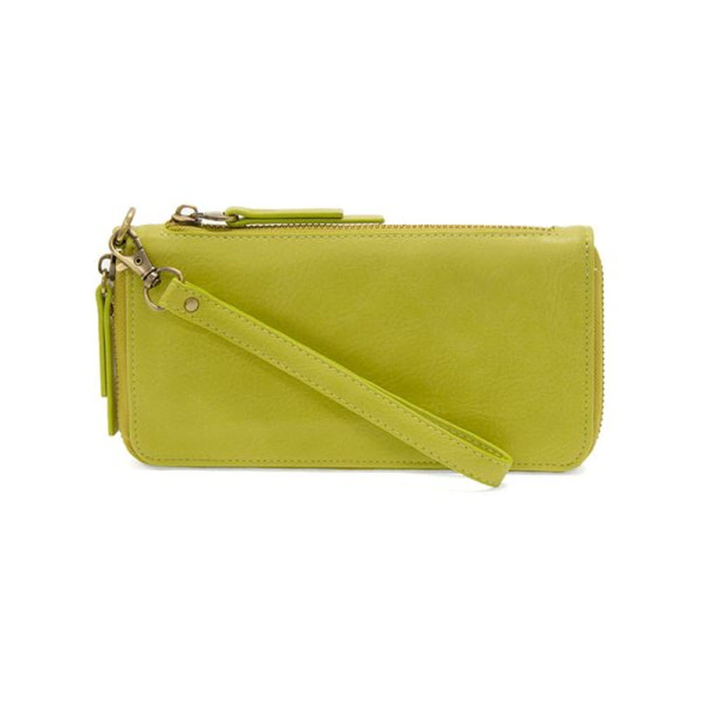 A JOY SUSAN CHLOE WALLET CITRUS wristlet clutch with a zipper closure and matching wristlet strap, displayed against a white background.