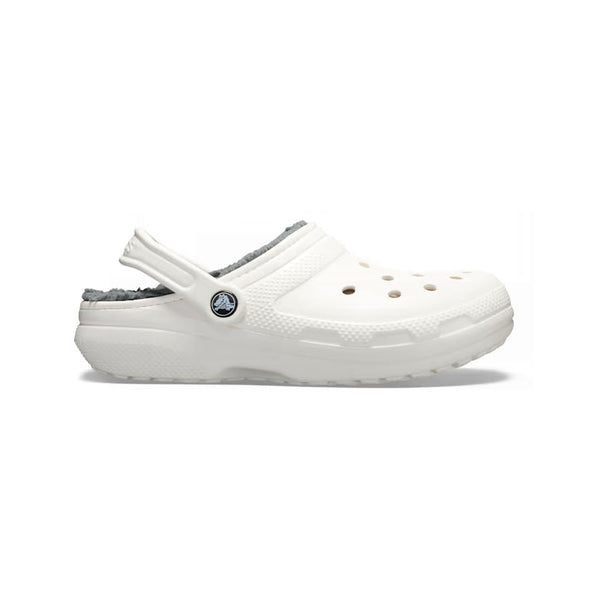 CROCS CLASSIC LINED CLOG WHITE GRAY - ADULT - Lamey Wellehan Shoes