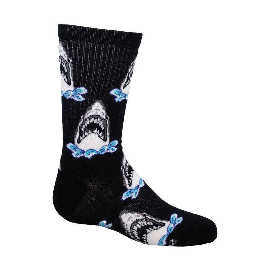 Socksmith Shark Attack Crew Socks Black - Kids, perfect for little explorers.