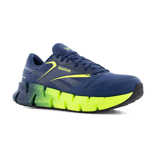 REEBOK COMPOSITE TOE FLOAT ZIG WORK SNEAKER BLUE LIME - MENS
