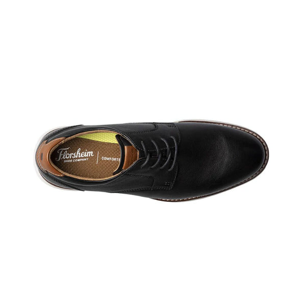 FLORSHEIM LAUNCH PLAIN TOE LACE OXFORD BLACK WHITE SOLE - MENS