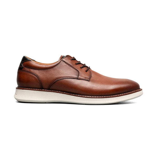 FLORSHEIM LAUNCH PLAIN TOE LACE OXFORD COGNAC NAVY WHITE SOLE