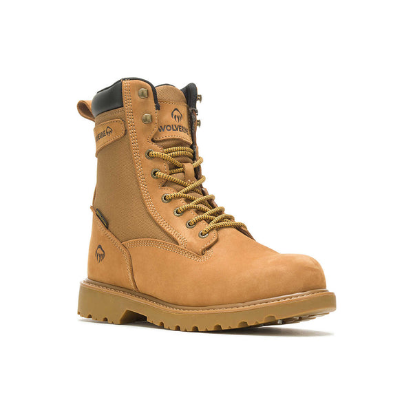 WOLVERINE SOFT TOE 8 INCH FLOORHAND INSULATED WATERPROOF WHEAT