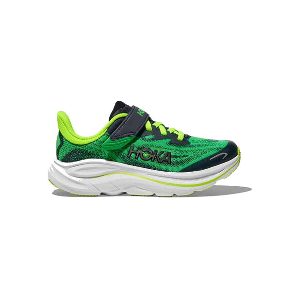 HOKA CLIFTON 10 LITTLE KIDS SPRING GREEN - KIDS - Lamey Wellehan Shoes