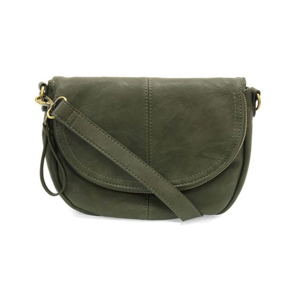 JOY SUSAN HELENE SMALL SADDLE CROSSBODY BAG BASIL - Lamey Wellehan