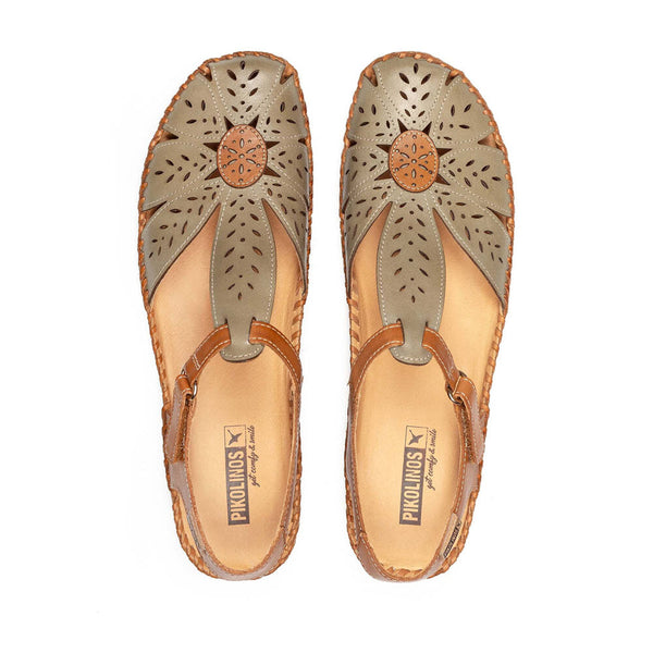 PIKOLINOS P VALLARTA PERFORATED CLOSED TOE SANDAL SAGE - WOMENS