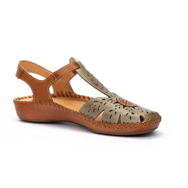 PIKOLINOS P VALLARTA PERFORATED CLOSED TOE SANDAL SAGE - WOMENS