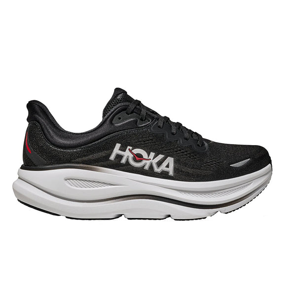 HOKA BONDI 9 BLACK/VERMILLION - MEN - Lamey Wellehan Shoes
