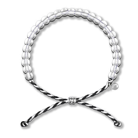 Silver beaded 4Ocean Bracelet ORCA with adjustable black cord.