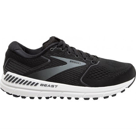 Black Brooks Beast 20 running shoe with white sole detail and GuideRails technology.
Product Name: BROOKS BEAST 20 BLACK/EBONY - MENS
Brand Name: Brooks