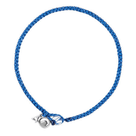 4Ocean Braided Bracelet, blue with a silver clasp on a white background.