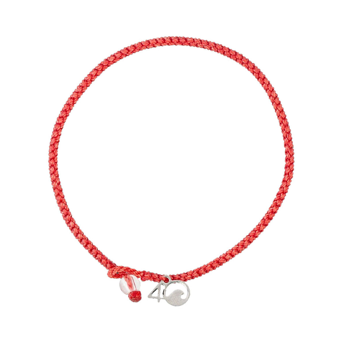 4Ocean Coral Reef Braided Bracelet with a silver charm and adjustable knot closure, made from recycled plastic bottles.