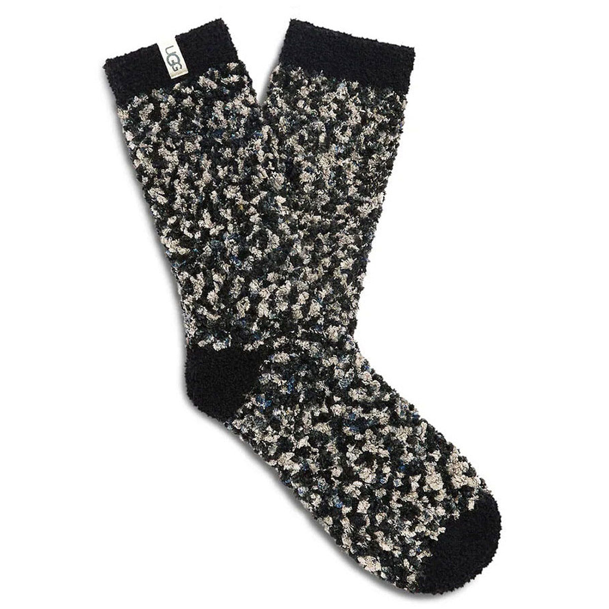 A single pair of patterned, fuzzy UGG Cozy Chenille Sock for women.