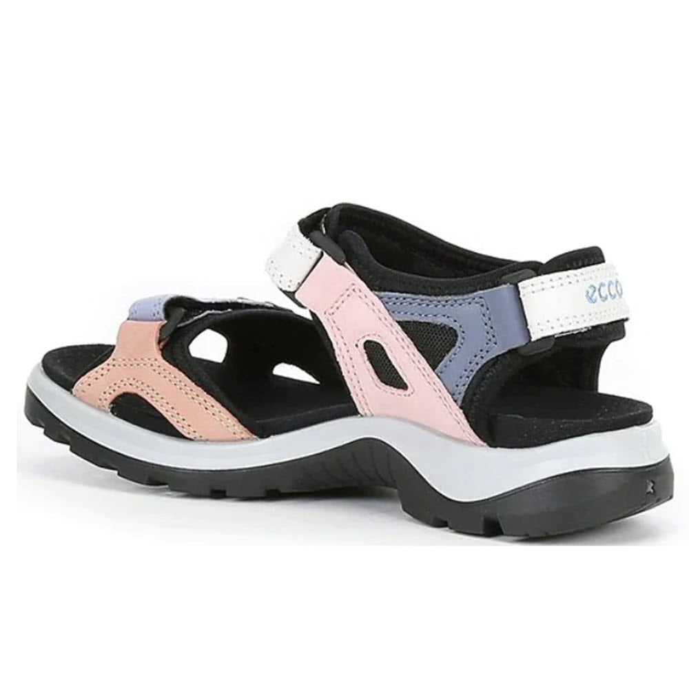 A pair of ECCO OFFROAD MULTICOLOR EVENTIDE sports sandals featuring a leather upper and adjustable straps with 3-point adjustability.