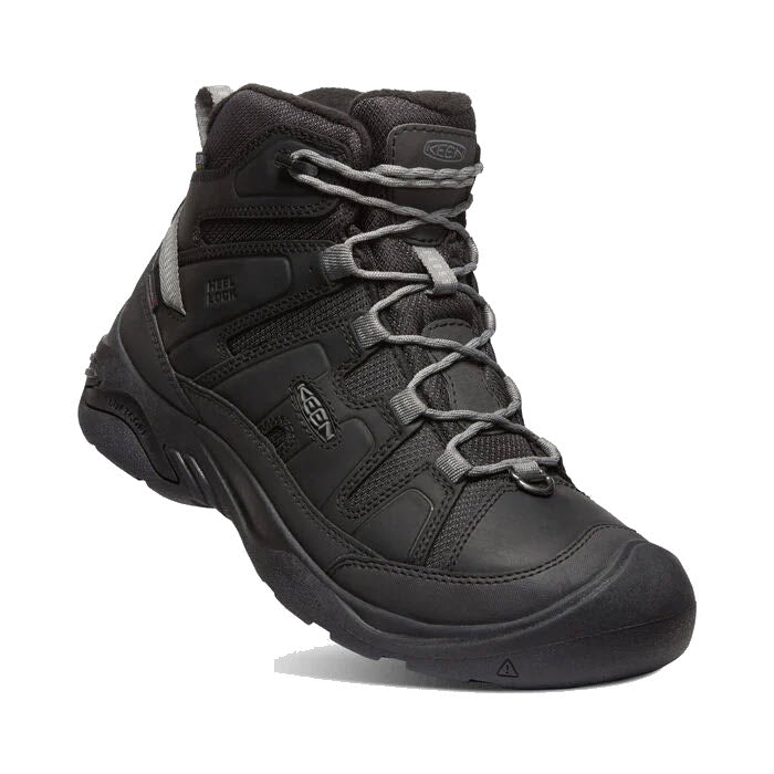 A single Keen Circadia Mid Polar 200 GM Steel insulated waterproof hiker boot with laces, featuring treaded soles and logo visible on the side.
