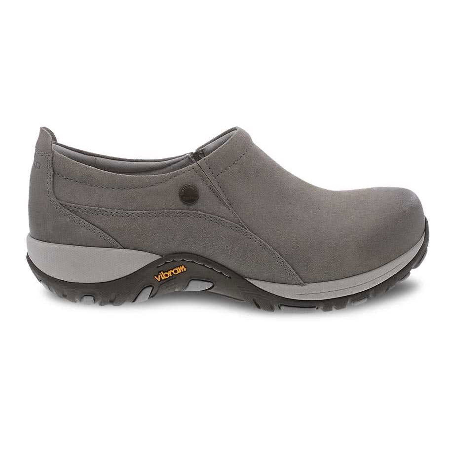 Dansko Taupe Burnished Patti slip-on casual shoe with a Vibram sole.