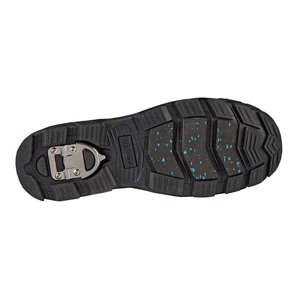 Black NexGrip shoe sole with a visible retractable metal cleat attachment system in the center.