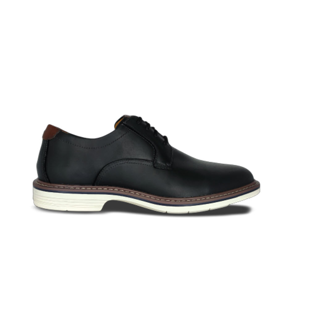 A single Florsheim Norwalk PT Ox Black Crazy Horse with brown trim and a white sole, displayed against a plain white background.