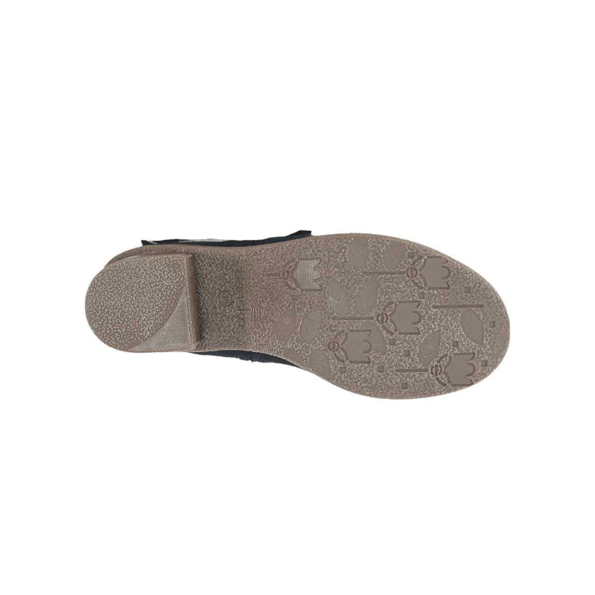 Sole of a Dansko Dalinda Black Suede - Womens shoe crafted from waterproof leathers, displaying a textured pattern and visible Dansko logos.