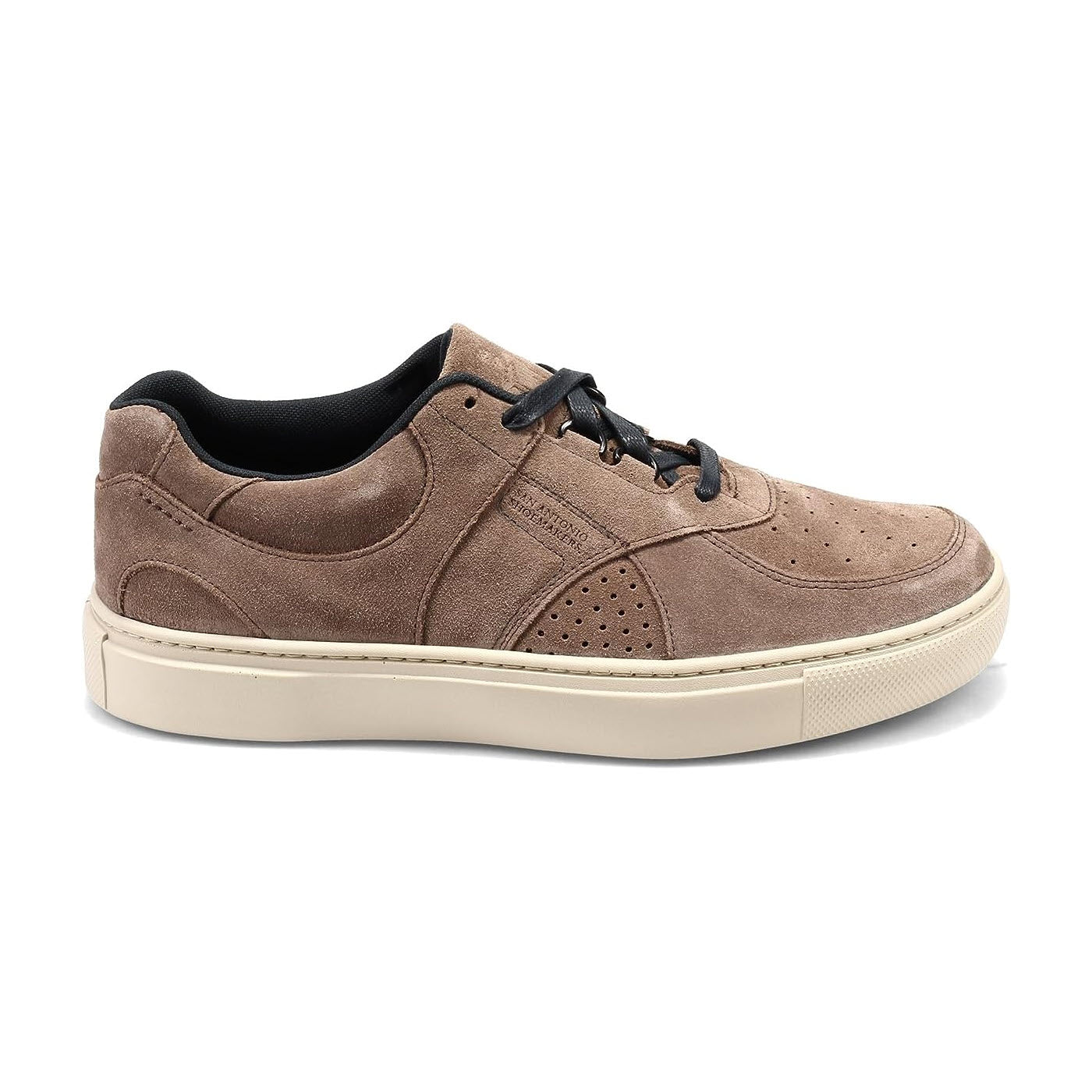 A single SAS High Street Oxford Almond - Mens sneaker with black laces and a removable cushioned footbed, displayed against a white background.