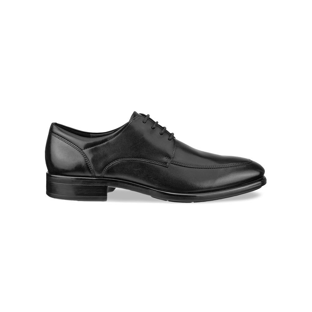 A single ECCO CITYTRAY APRON TOE TIE BLACK - MENS shoe, displayed against a white background.