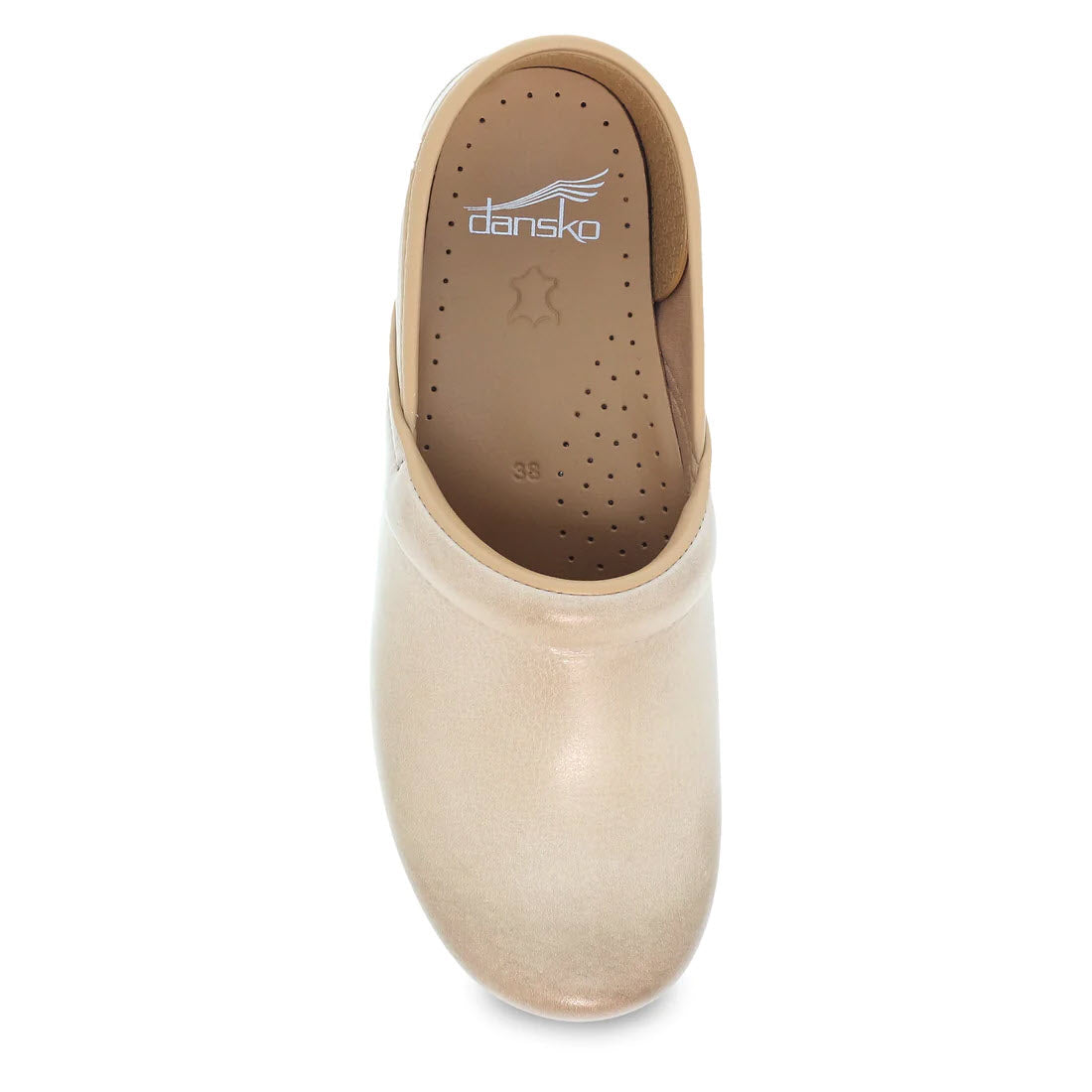 A single beige Dansko Professional clog viewed from above.
