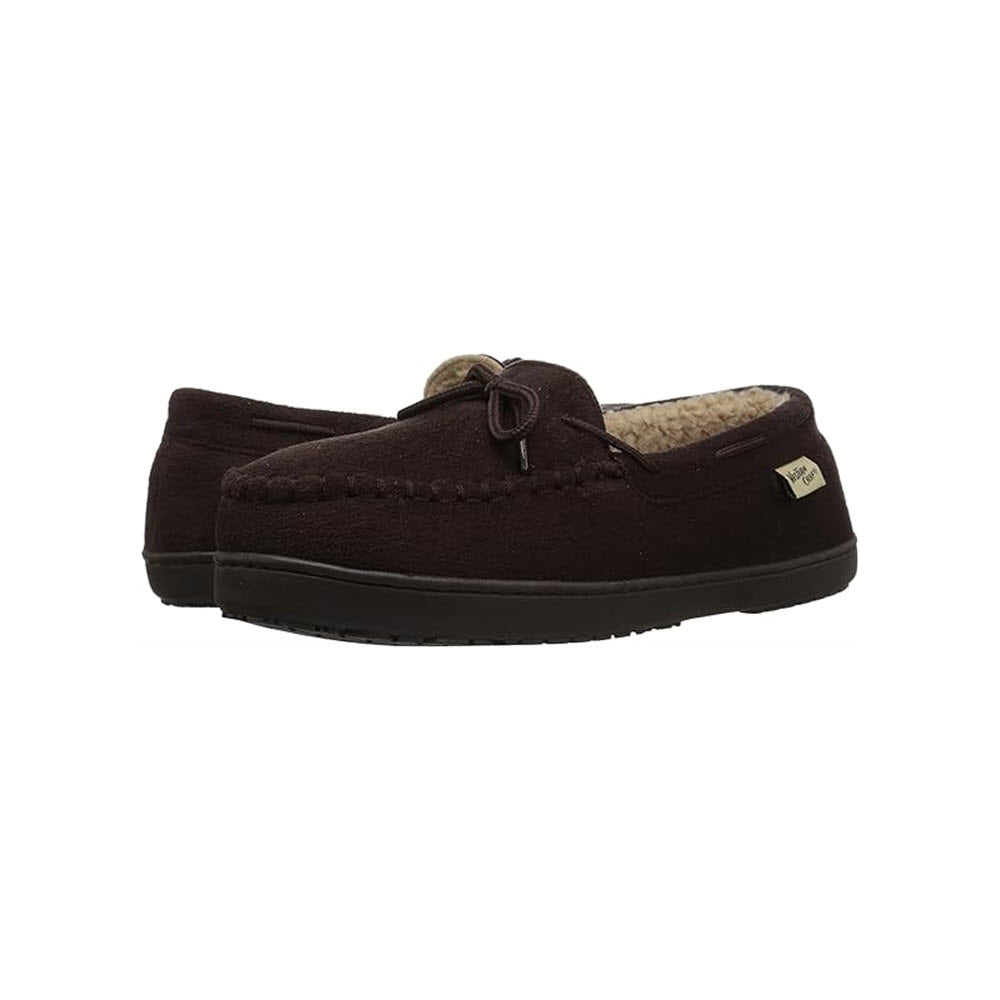 A single brown Western Chief Moc slipper with warm lining on a white background.