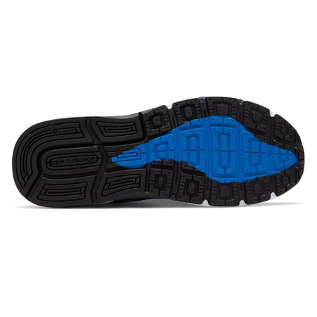 Men&#39;s running shoe with overpronation support, featuring a black and blue New Balance 1540v3 Marblehead/Black sole designed for enhanced traction.