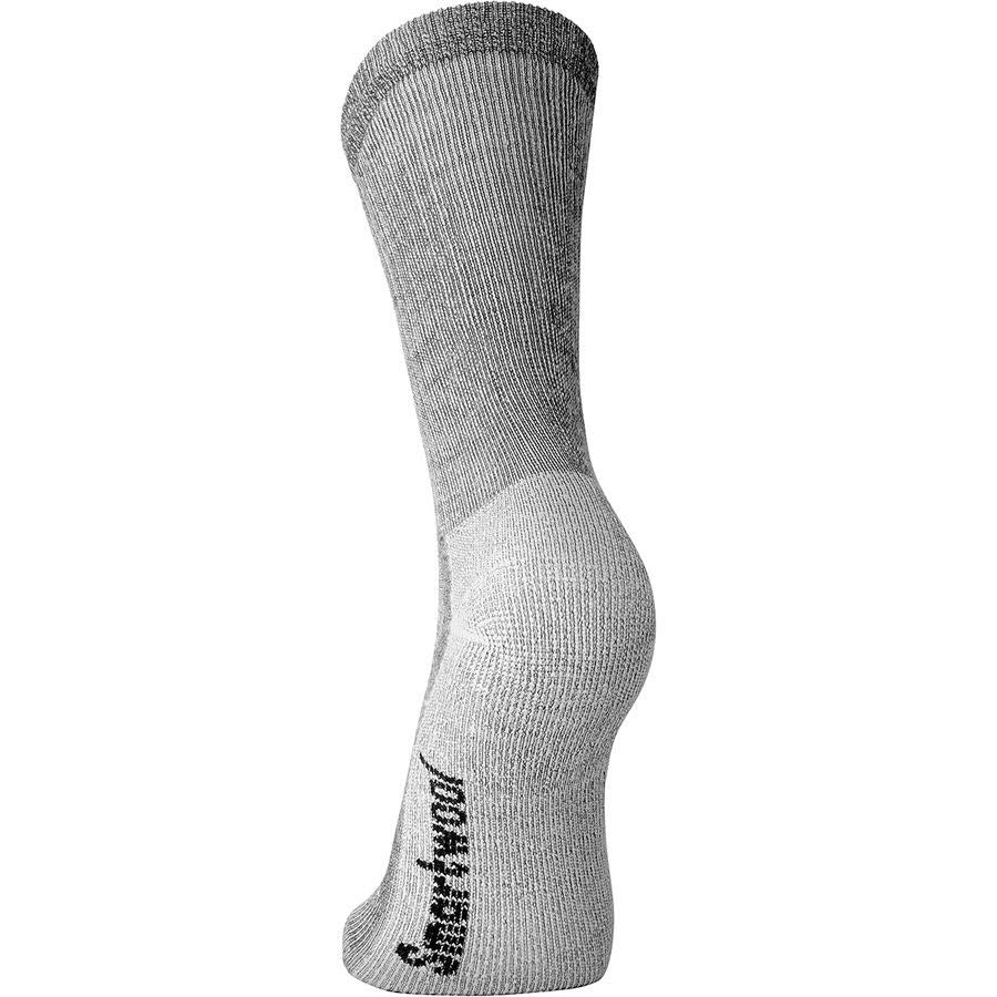 A single Smartwool Classic Hike Extra Cushion Medium Grey thermal sock displayed against a white background.