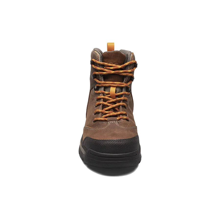 A single brown Bogs Cedrock II 6&quot; CT Waterproof Work Boot with a black toe cap, viewed from the front.