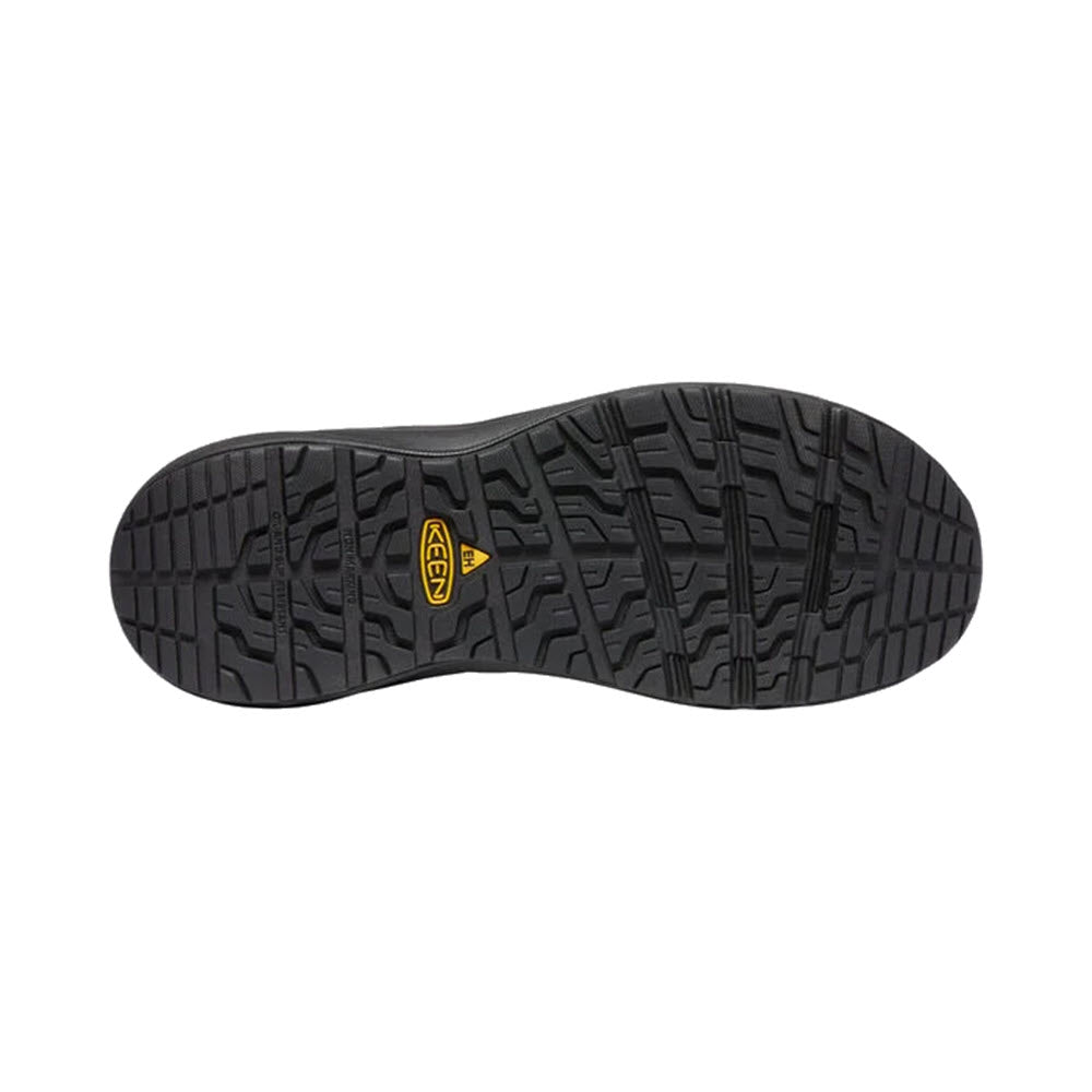 Durable boot sole with tread pattern and Keen CT Vista Energy+ WP Coffee - Mens logo displayed.
