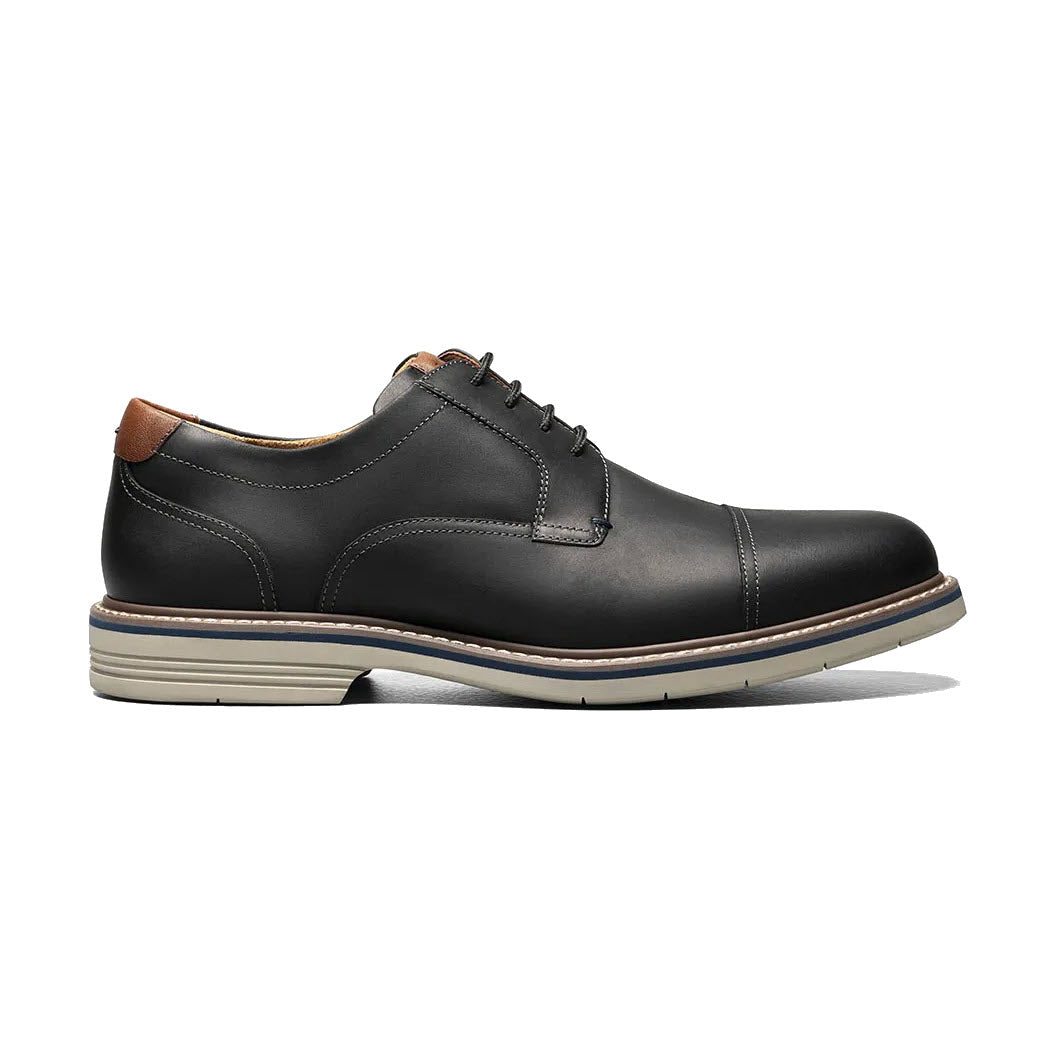 FLORSHEIM NORWALK CAP TOE OXFORD CRAZY HORSE BLACK - MENS