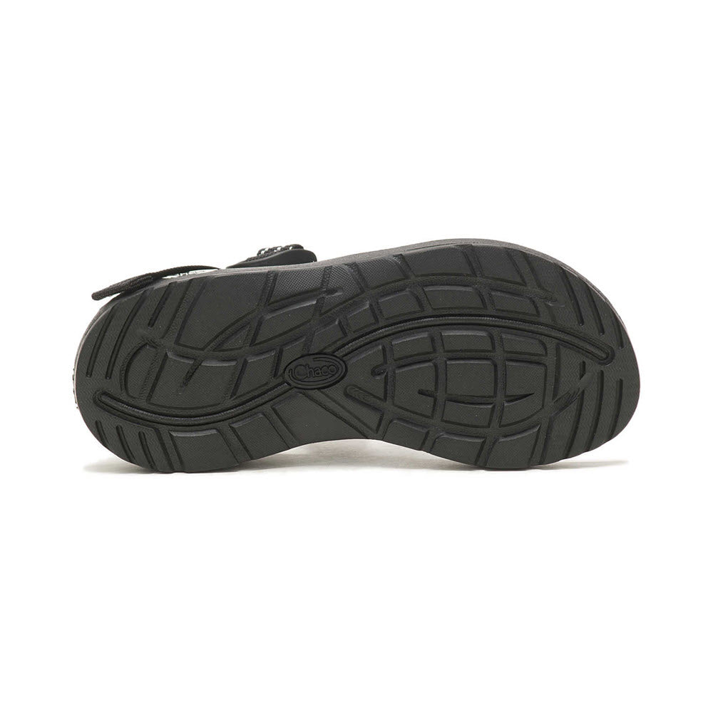 CHACO MEGA Z/CLOUD VIBIN B+W - WOMENS sandal featuring a LUVSEAT footbed and a gripping tread pattern, isolated on a white background.