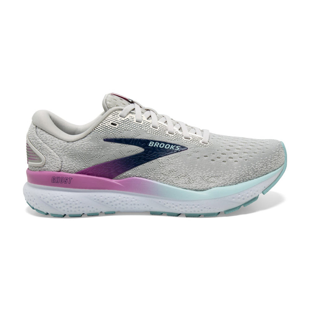 BROOKS GHOST 16 WHITE/GREY/ESTATE BLUE - WOMENS
