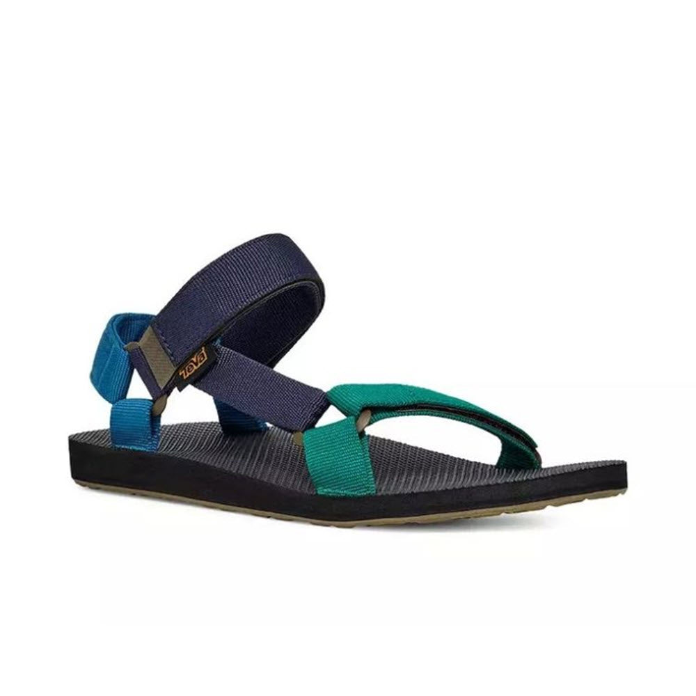 A single blue and green Teva Original Universal sandal displayed against a white background.