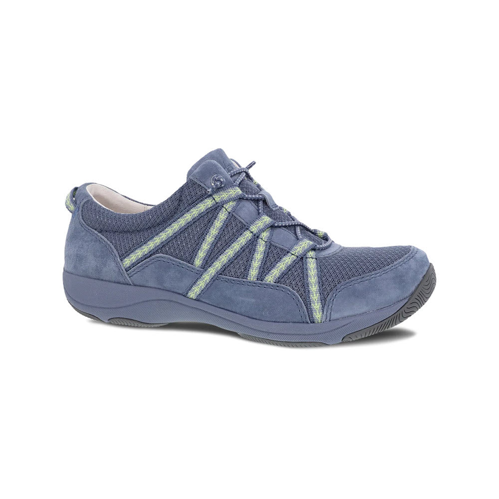 Casual Dansko Harlyn Blue lightweight performance sneaker with laces on a white background.