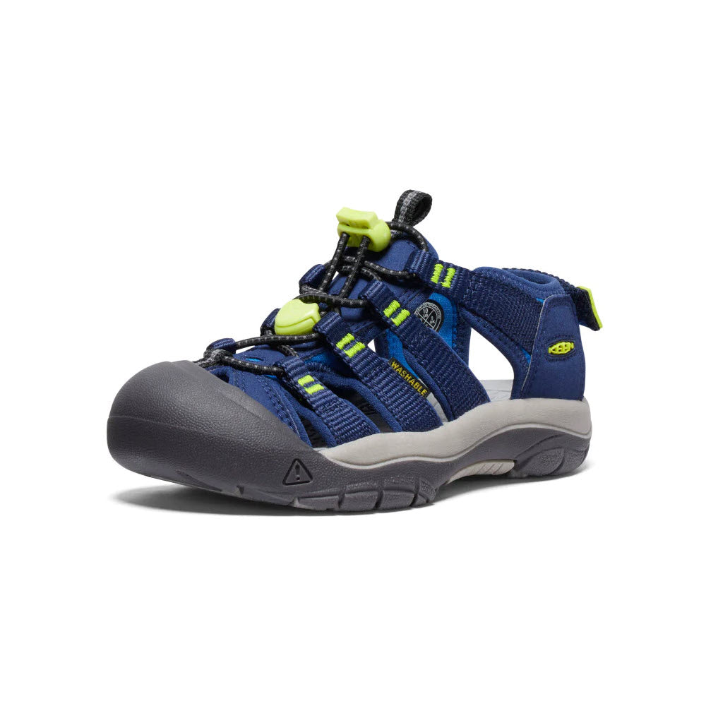 A Keen Newport Boundless Child Naval Academy kids&#39; adventure sandal with adjustable straps and a rugged sole.