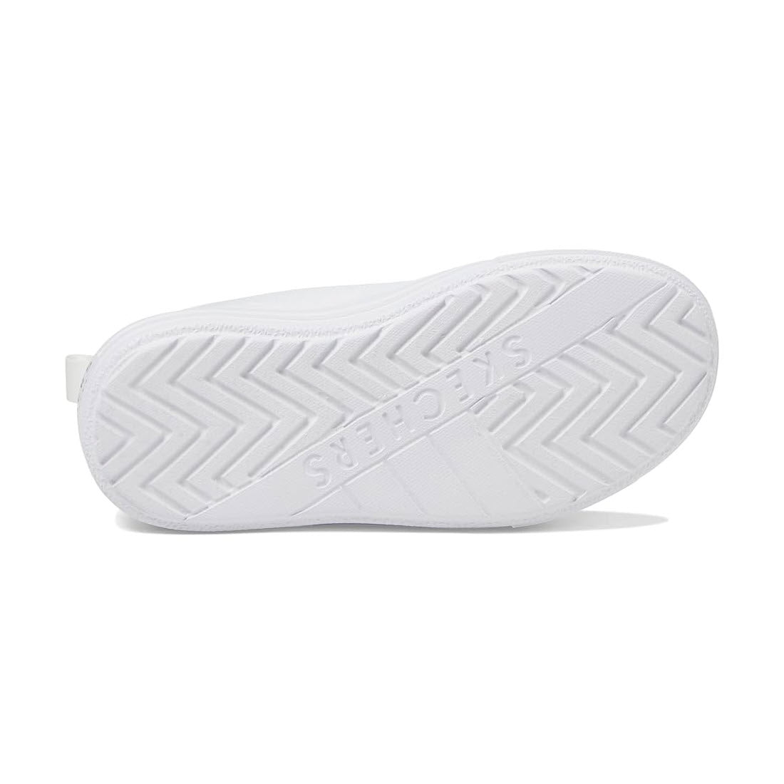 High-top Skechers Hyperlift White sneaker sole with textured pattern and visible brand name embossed.