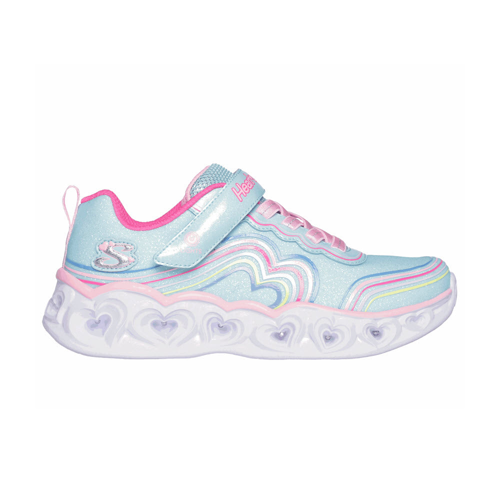 SKECHERS HEART LIGHTS RETRO HEARTS TURQOUISE MULTI KIDS Lamey