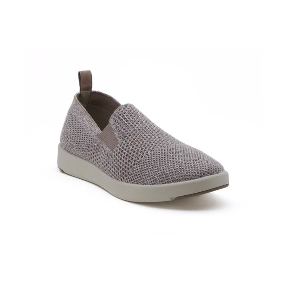Woolloomooloo Suffolk Natural slip-on sneaker made from Australian Merino wool with a textured upper and a beige comfort outsole, displayed against a white background.