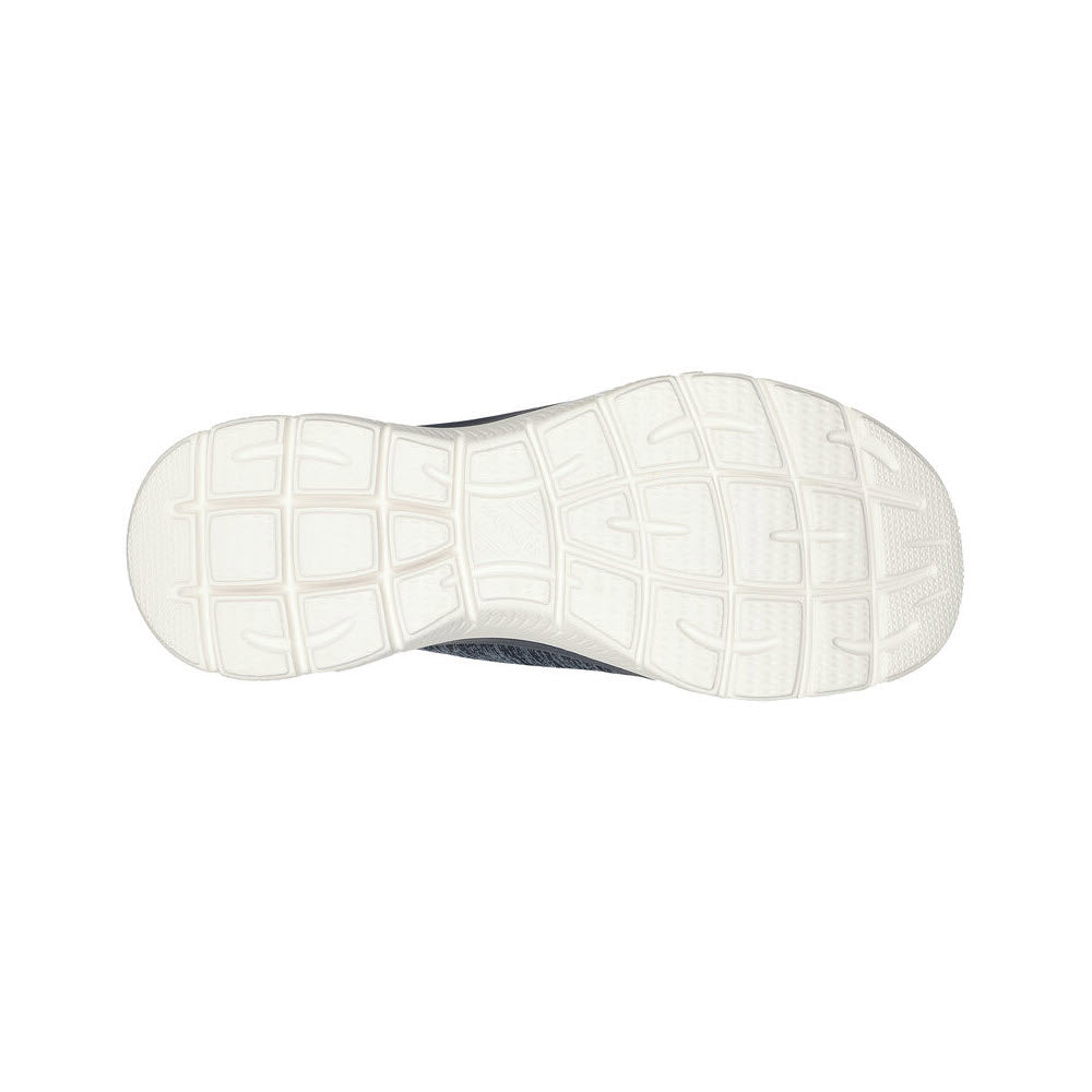 Sole of a white Skechers Slip-Ins Summits Dazzling Haze Navy/Purple - Womens sports shoe against a white background.