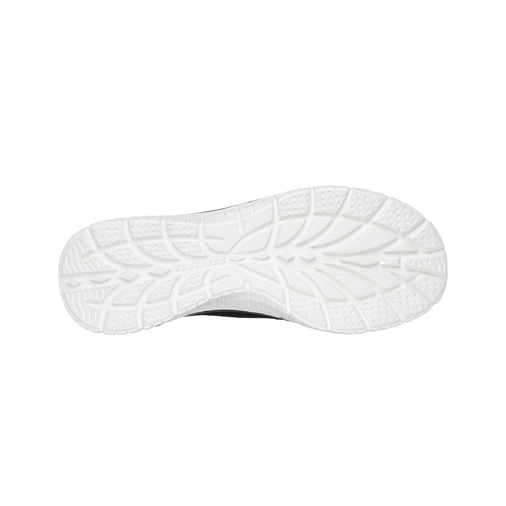 Bottom view of a Skechers shoe sole with an Air-Cooled Memory Foam tread pattern.